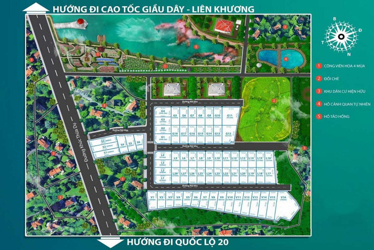 Mặt bằng Green Villas Bảo Lộc