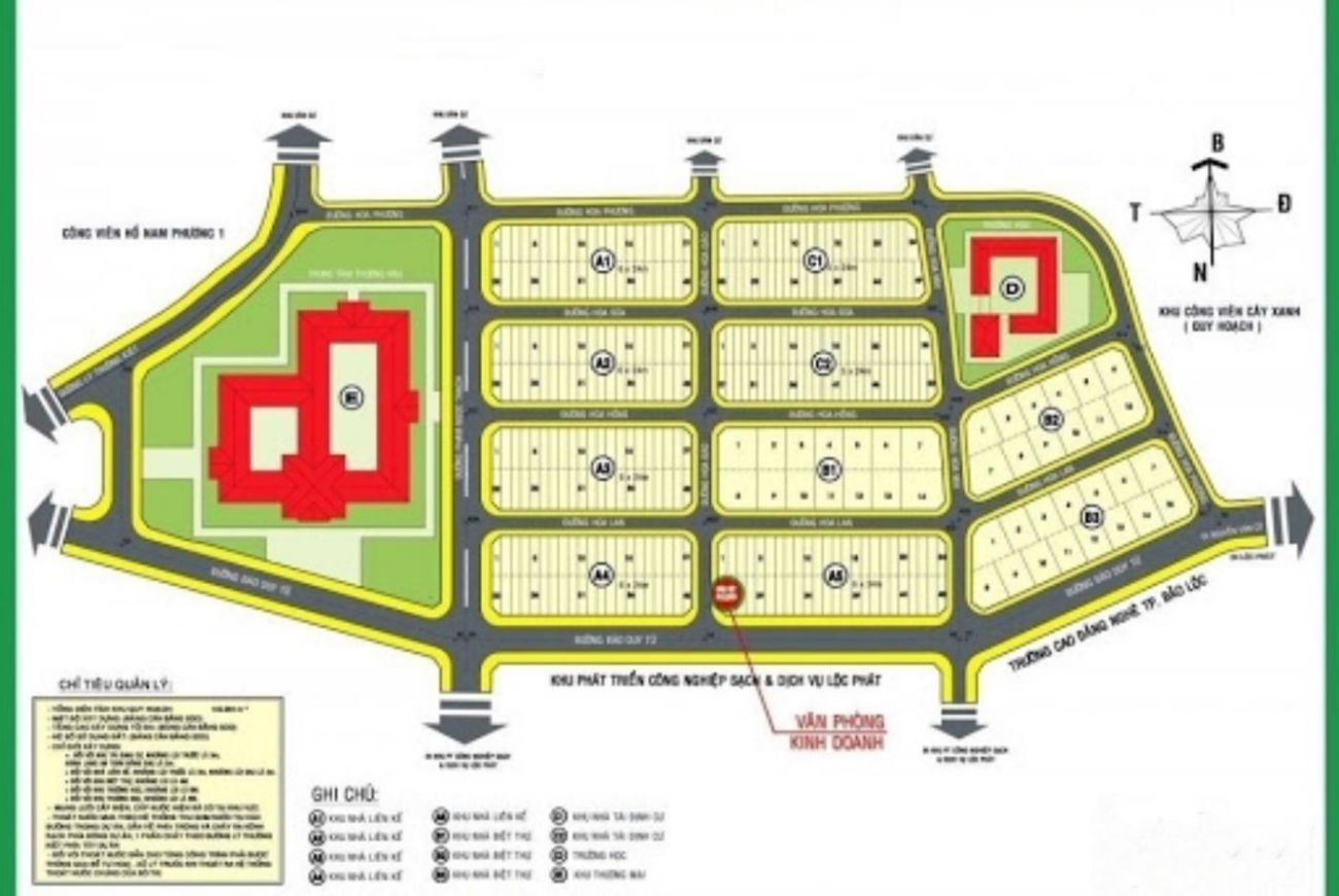 Mặt bằng Nam Phương City Bảo Lộc