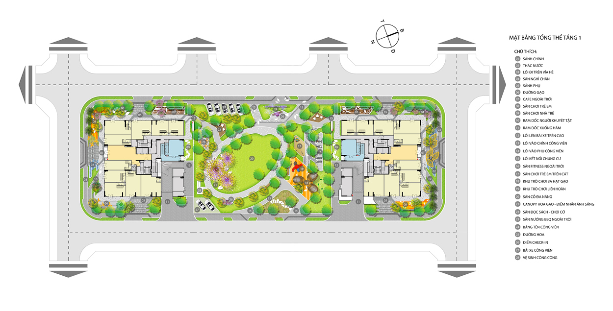 Mặt bằng tổng thể Cara River Park Cần Thơ