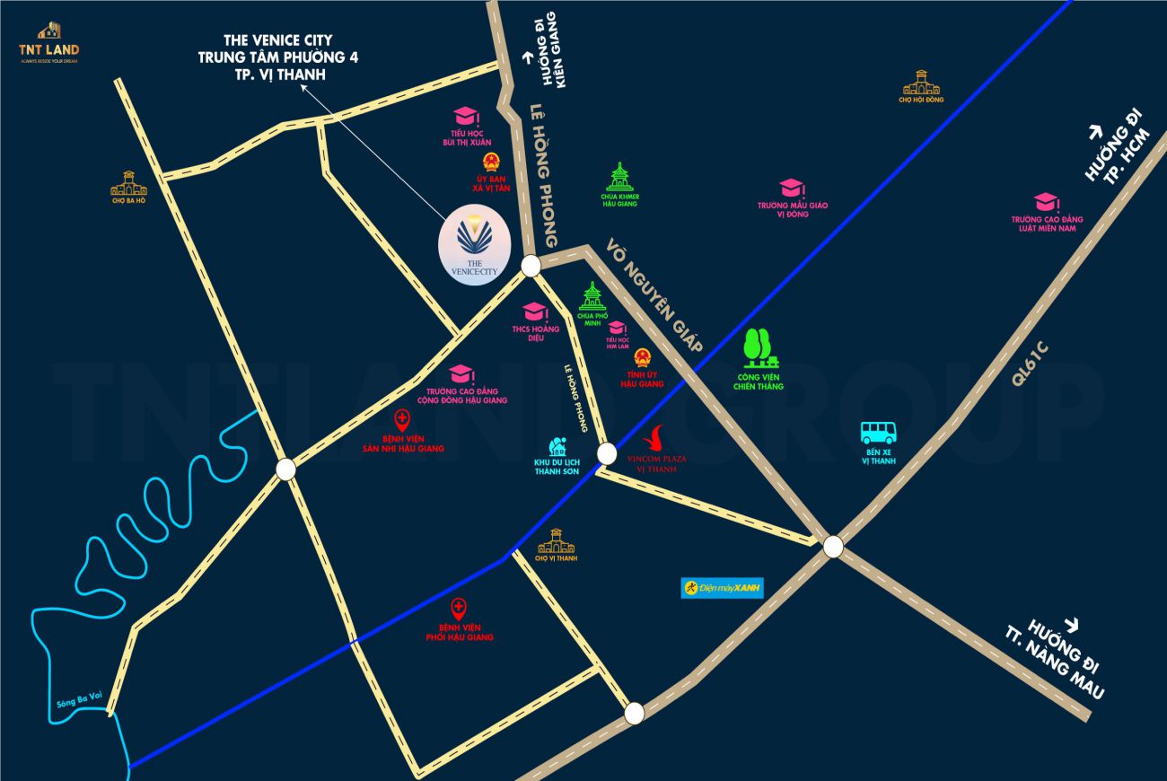 Vị trí chiến lược Venice City Hậu Giang