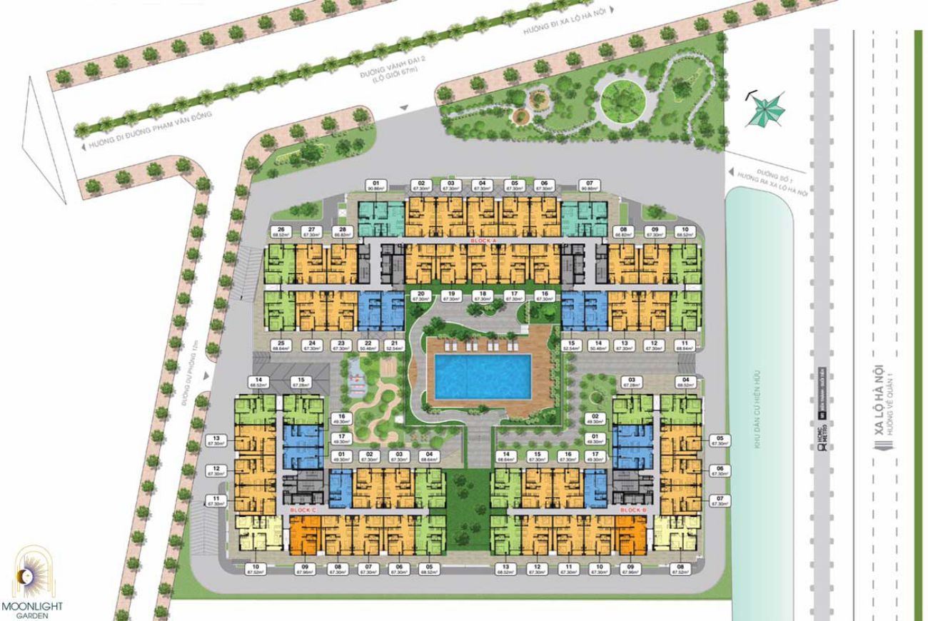Mặt bằng tổng thể dự án Moonlight Garden Thủ Đức