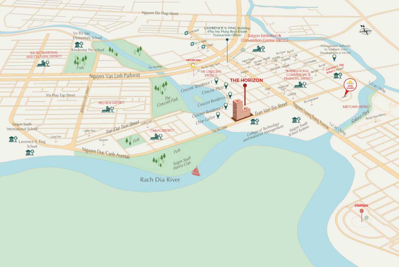 Vị trí chiến lược The Horizon Phú Mỹ Hưng