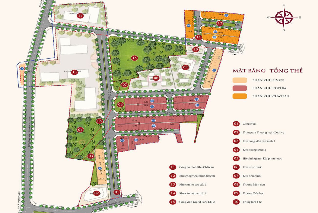 Mặt bằng Opal Luxury Bình Dương