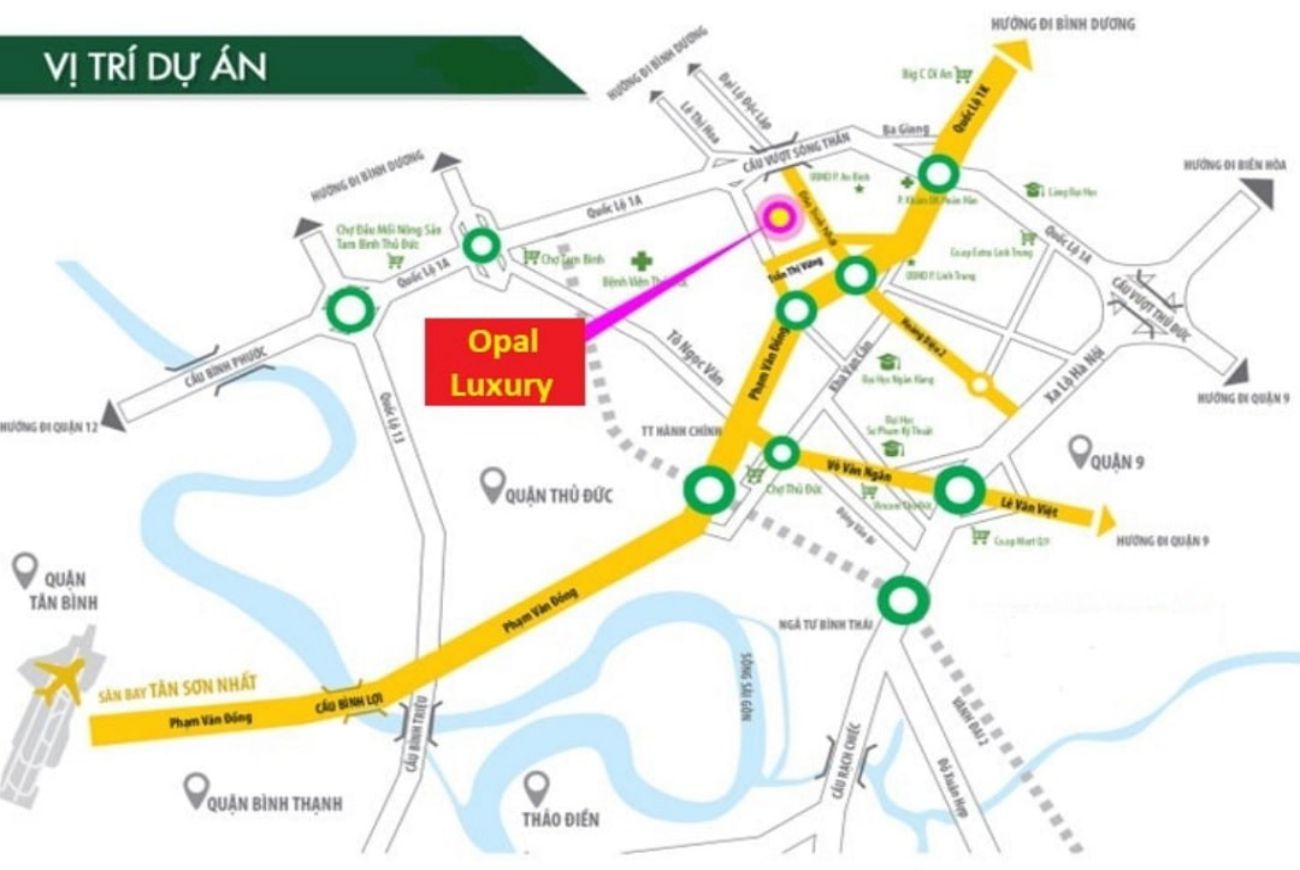 Vị trí chiến lược Opal Luxury Bình Dương
