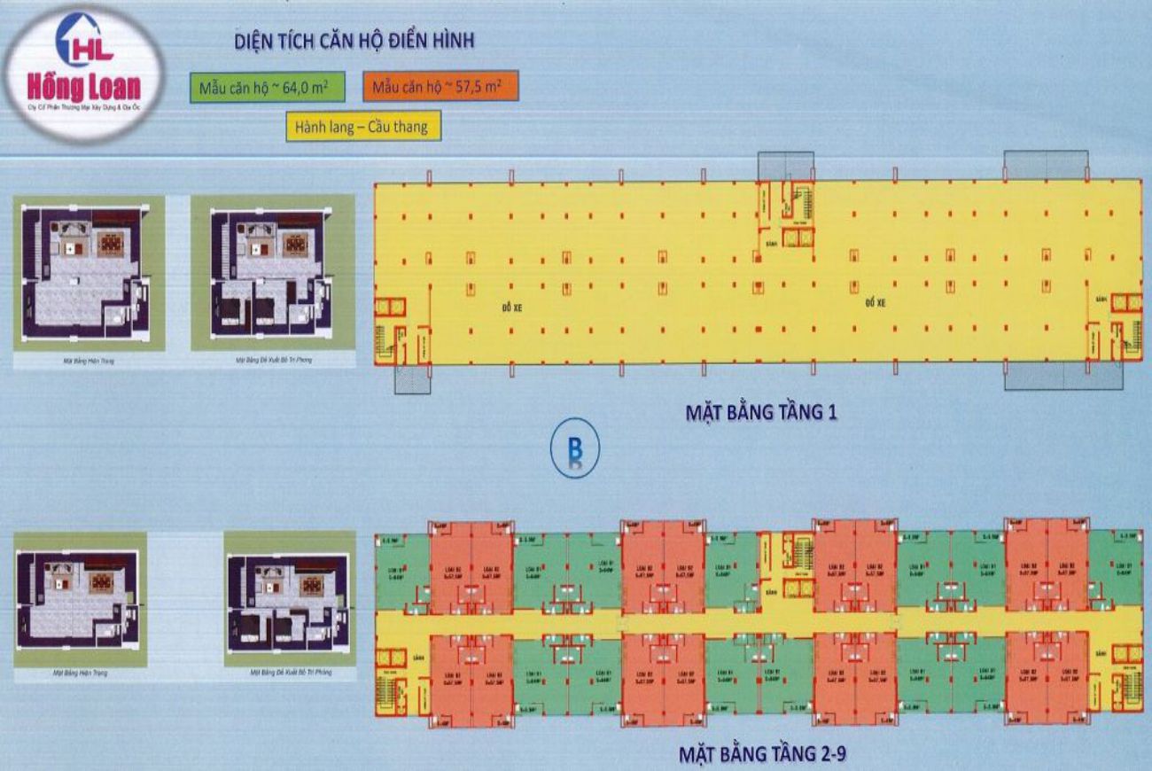 Mặt bằng Chung Cư Hồng Loan