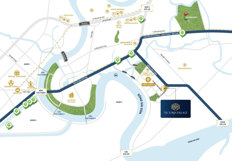 Vị trí chiến lược Victoria Village Thủ Đức