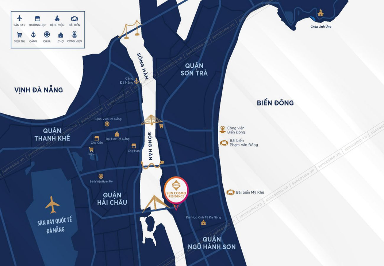 Vị trí chiến lược tại dự án Sun Cosmo Residence Đà Nẵng