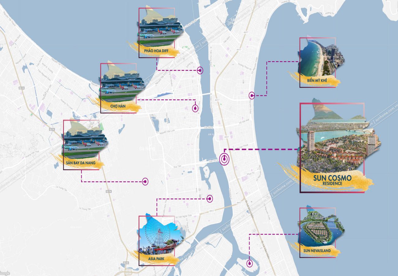 Vị trí chiến lược tại dự án Sun Cosmo Residence Đà Nẵng