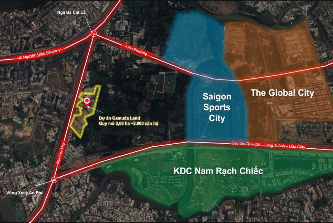 Vị trí chiến lược tại dự án Gamuda Land Mai Chí Thọ Thủ Đức
