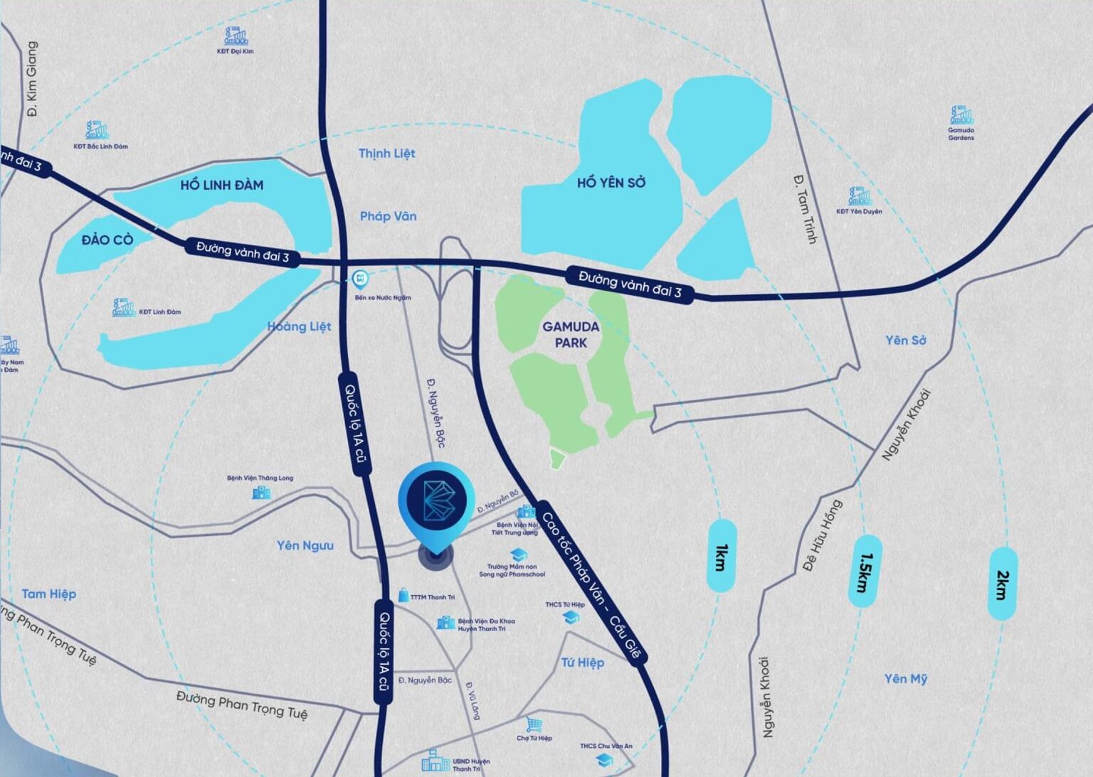 Vị trí chiến lược và đắc địa tại  Greenera Southmark Thanh Trì Hà Nội