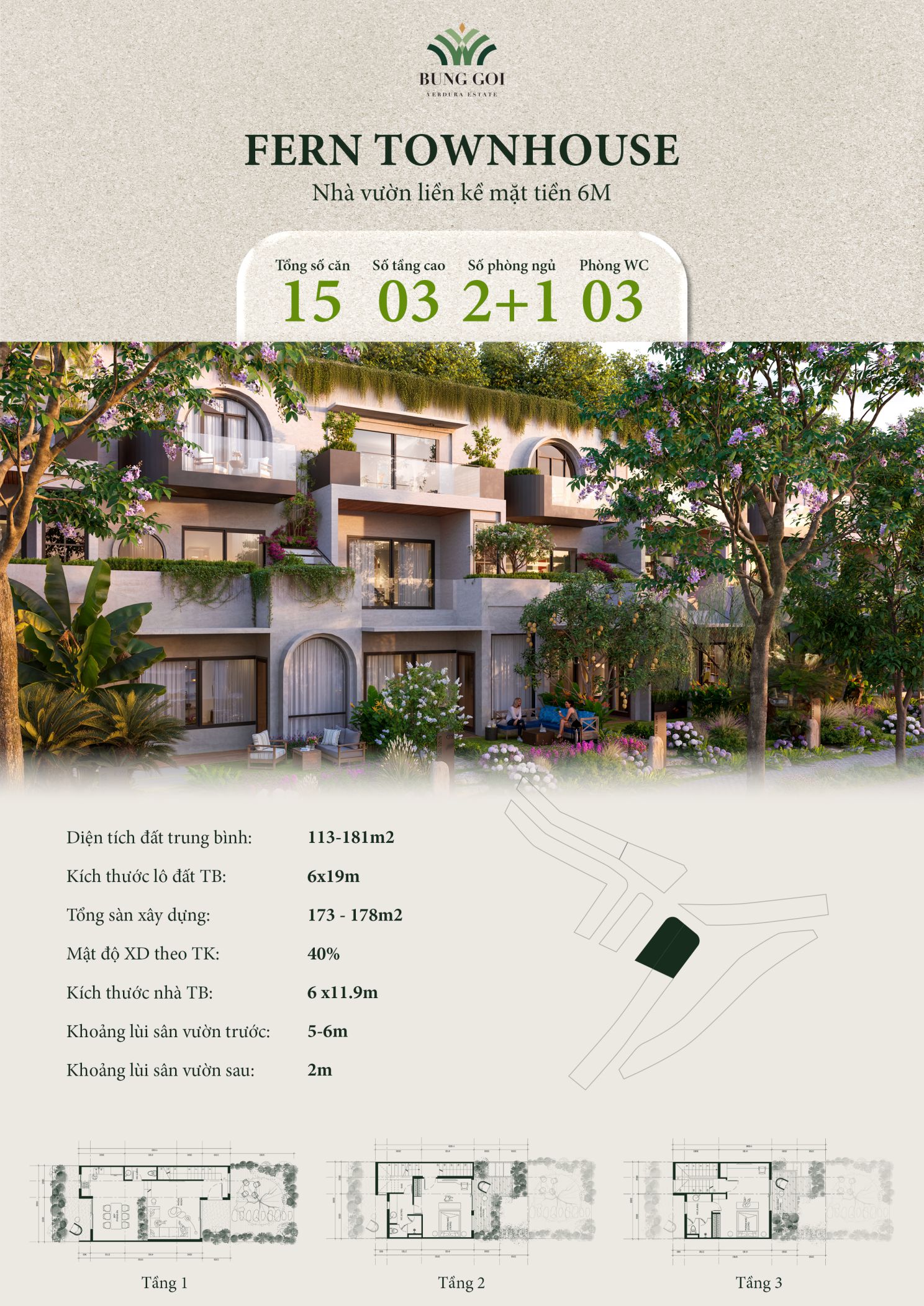 Bảng Giá Bán Fern Townhouse Búng Gội Verdura Estate Phú Quốc