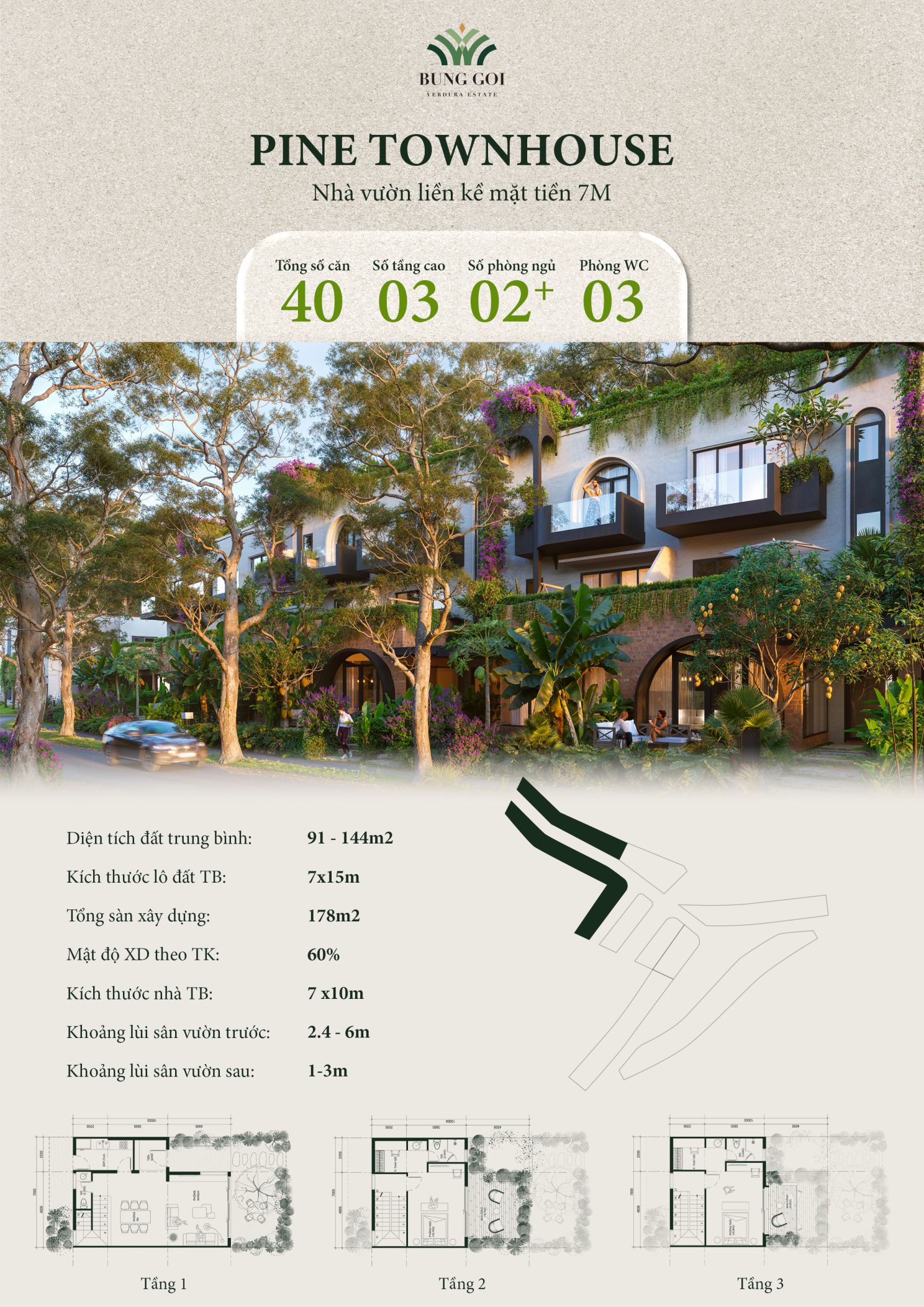 Bảng Giá Bán Pine Townhouse Búng Gội Verdura Estate Phú Quốc